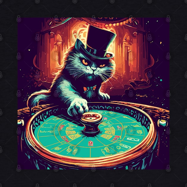Cat roulette gambling meme by TomFrontierArt